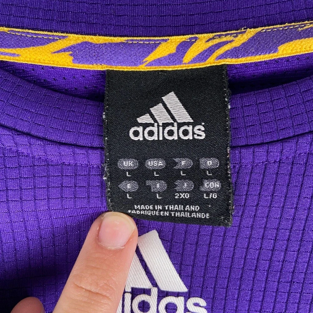 Adidas Los Angeles Lakers Warmup Shirt Mens L Purple Long Sleeve NBA‎ Basketball